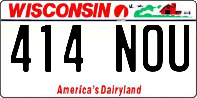 WI license plate 414NOU
