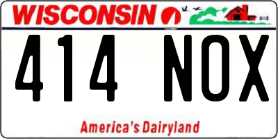 WI license plate 414NOX
