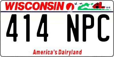 WI license plate 414NPC