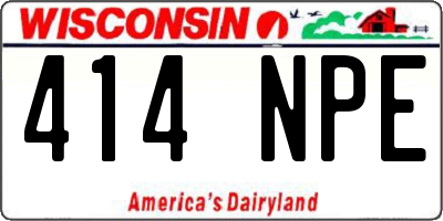 WI license plate 414NPE