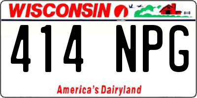 WI license plate 414NPG