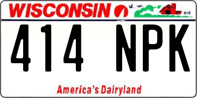 WI license plate 414NPK