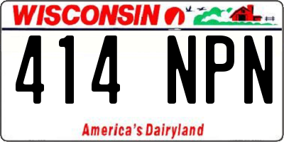 WI license plate 414NPN