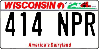 WI license plate 414NPR