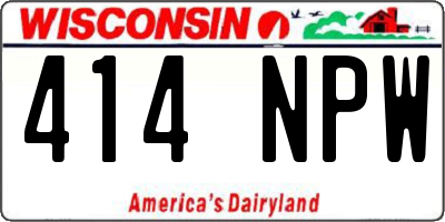 WI license plate 414NPW