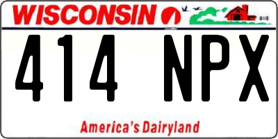 WI license plate 414NPX
