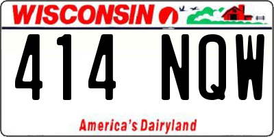 WI license plate 414NQW