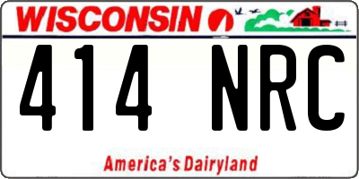 WI license plate 414NRC