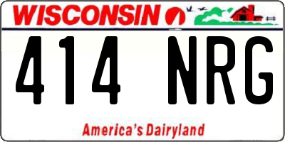 WI license plate 414NRG