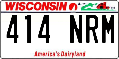 WI license plate 414NRM