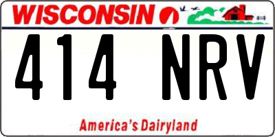 WI license plate 414NRV