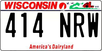 WI license plate 414NRW