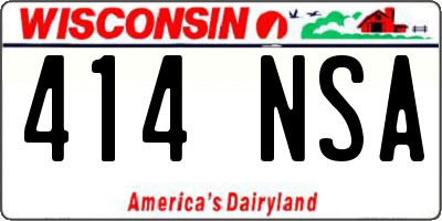 WI license plate 414NSA