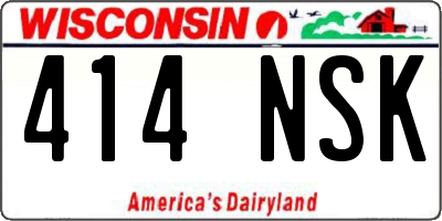WI license plate 414NSK