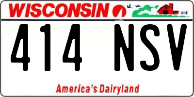 WI license plate 414NSV