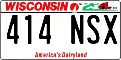 WI license plate 414NSX