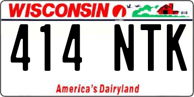 WI license plate 414NTK