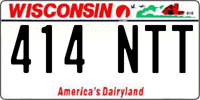 WI license plate 414NTT