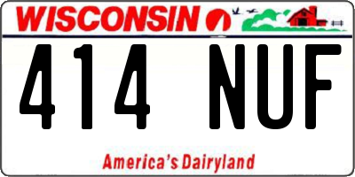 WI license plate 414NUF