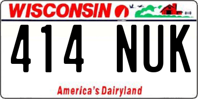 WI license plate 414NUK