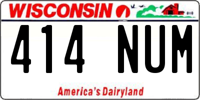 WI license plate 414NUM