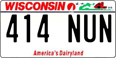 WI license plate 414NUN