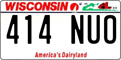 WI license plate 414NUO