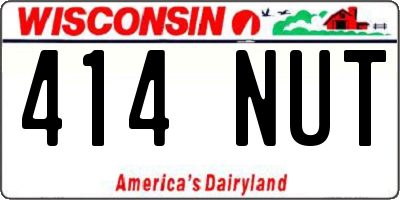 WI license plate 414NUT