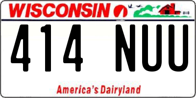 WI license plate 414NUU
