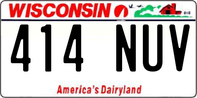 WI license plate 414NUV