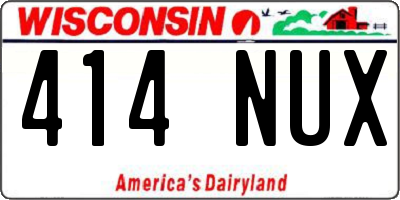WI license plate 414NUX