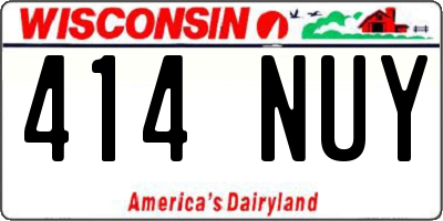 WI license plate 414NUY