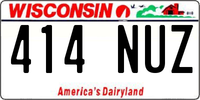 WI license plate 414NUZ