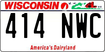 WI license plate 414NWC