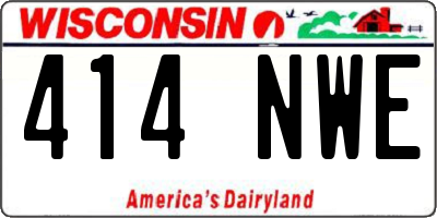 WI license plate 414NWE
