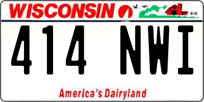 WI license plate 414NWI