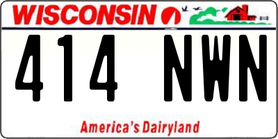 WI license plate 414NWN