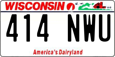 WI license plate 414NWU