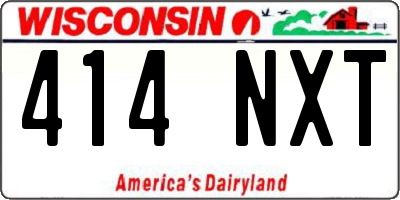 WI license plate 414NXT