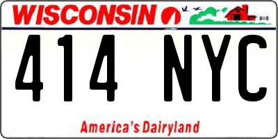 WI license plate 414NYC