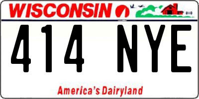 WI license plate 414NYE