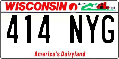 WI license plate 414NYG
