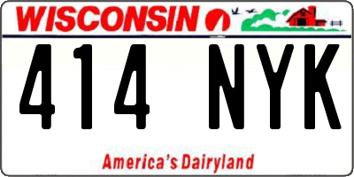 WI license plate 414NYK