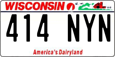 WI license plate 414NYN