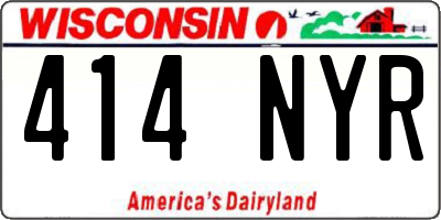 WI license plate 414NYR