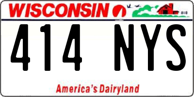 WI license plate 414NYS