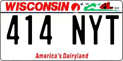 WI license plate 414NYT