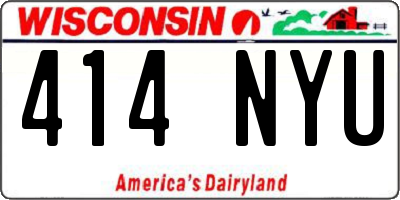 WI license plate 414NYU