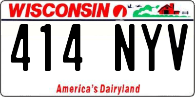 WI license plate 414NYV