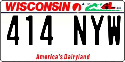 WI license plate 414NYW